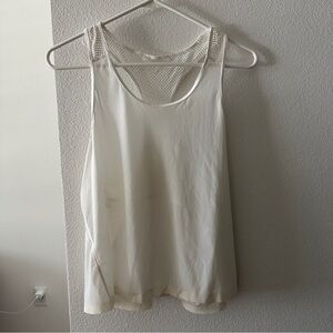 White Lululemon lightweight tank stretchy flowy waffle back